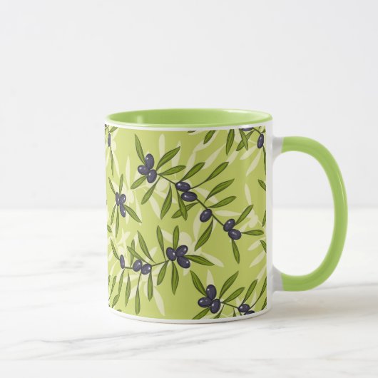 Olijfpatroon Mok (Rechts)