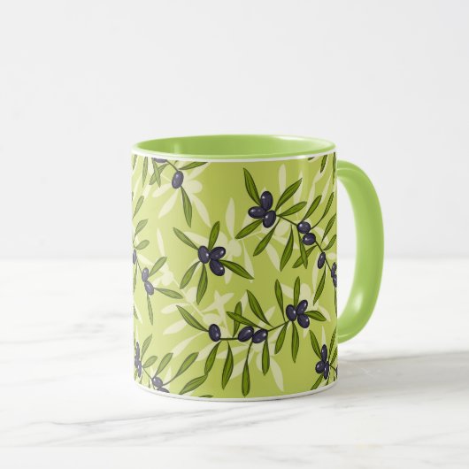 Olijfpatroon Mok (Voorkant rechts)