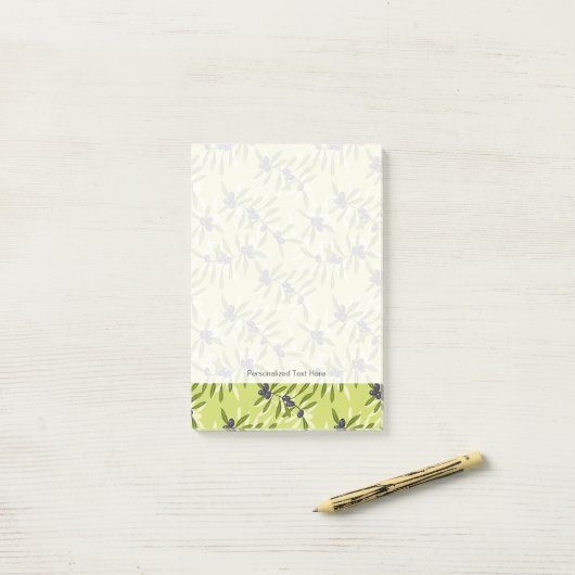 Olijfpatroon Post-it® Notes (Op bureau)