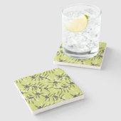 Olijfpatroon Stenen Onderzetter (Zijkant)