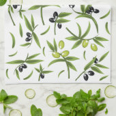  Olijfpatroon Theedoek (Gevouwen)