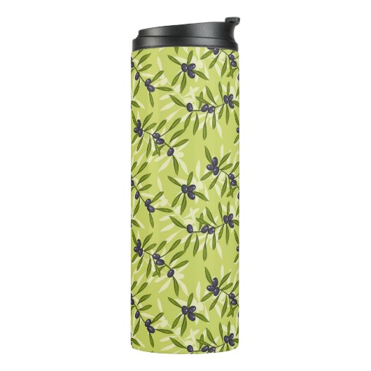 Olijfpatroon Thermosbeker (Gedraaid links)