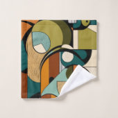 Olijfpatroon van de Pop | Retro-geïnspireerde kuns Bad Handdoek (Wasdoekje)