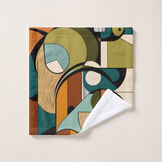 Olijfpatroon van de Pop | Retro-geïnspireerde kuns Bad Handdoek (Wasdoekje)