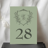  olijfsalie Bloemkam Monogram Huwelijk Kaart