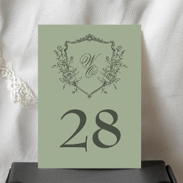  olijfsalie Bloemkam Monogram Huwelijk Kaart