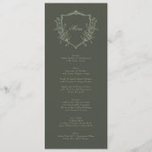 olijfsalie Crest Classic Elegant Wedding Menu (Voorkant)