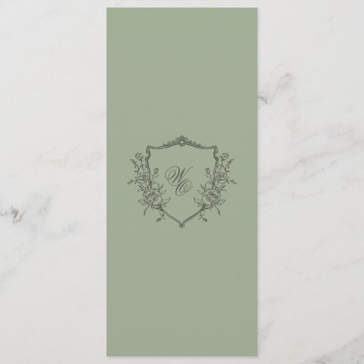 olijfsalie Crest Classic Elegant Wedding Menu (Achterkant)
