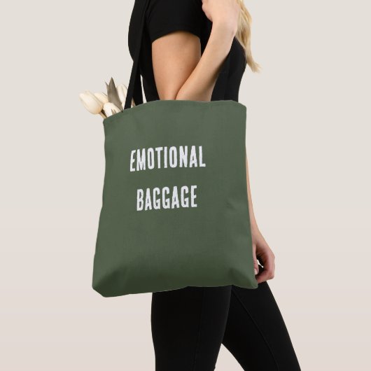 Olijfsalie Emotionele Bagage Minimalistisch Tote Bag (Dichtbij)