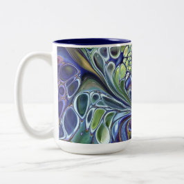 Olijfsalie groen, paarse blauw bordeauxkoffie mok