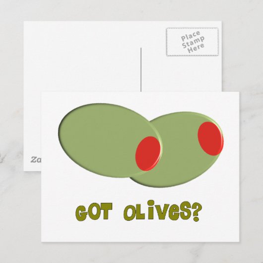 Olijfsdesign Gifts "Heb je Olijven?" Briefkaart (Voorkant / Achterkant)