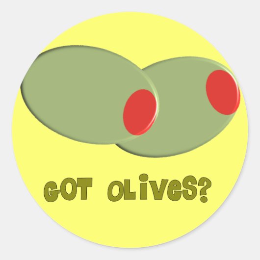 Olijfsdesign Gifts "Heb je Olijven?" Ronde Sticker (Voorkant)