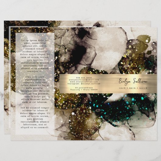 Olijfsmaragdgroene waterverf (Voorkant / Achterkant)