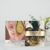 Olijfsmaragdgroene waterverf bifold brochure (Staand voorkant)