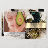 Olijfsmaragdgroene waterverf bifold brochure (Voorkant / Achterkant)