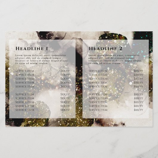 Olijfsmaragdgroene waterverf bifold brochure (Achterkant)