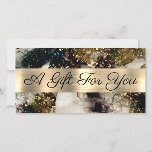 Olijfsmaragdgroene waterverf cadeaubon (Voorkant)