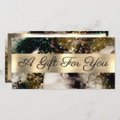 Olijfsmaragdgroene waterverf cadeaubon (Voorkant / Achterkant)