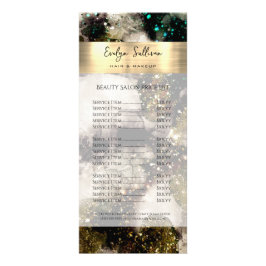 Olijfsmaragdgroene waterverf prijslijst reclamekaart