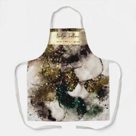 Olijfsmaragdgroene waterverf schort