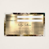 Olijfsmaragdgroene waterverf verwijzingskaart visitekaartje (Achterkant)