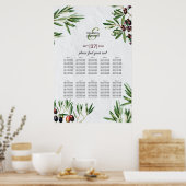 Olijfspreien Grieks eiland Wedding Seating Chart Poster (Keuken)