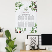 Olijfspreien Grieks eiland Wedding Seating Chart Poster (Thuiskantoor)