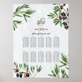 Olijfspreien Grieks eiland Wedding Seating Chart Poster (Voorkant)