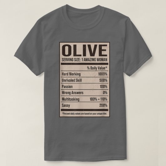 Olijfstofwisselingsgegevens Naam Nickname Alias Ti T-shirt (Design voorkant)
