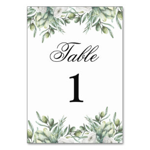Olijftafel nummer. Italiaanse bruiloft. Zomer tuin Kaart