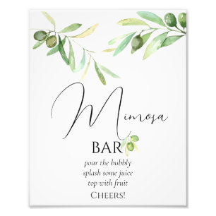 Olijftak Baby shower Mimosa Bar Poster
