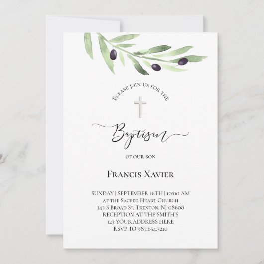olijftak Baptisme Kaart (Voorkant)