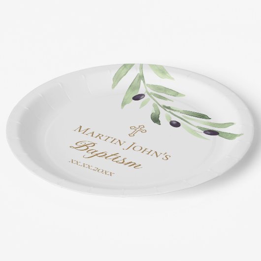 olijftak Baptisme Papieren Bordje (Gekanteld)