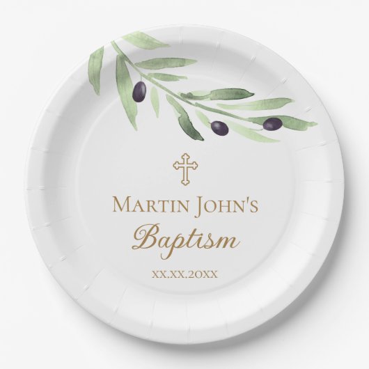 olijftak Baptisme Papieren Bordje (Voorkant)