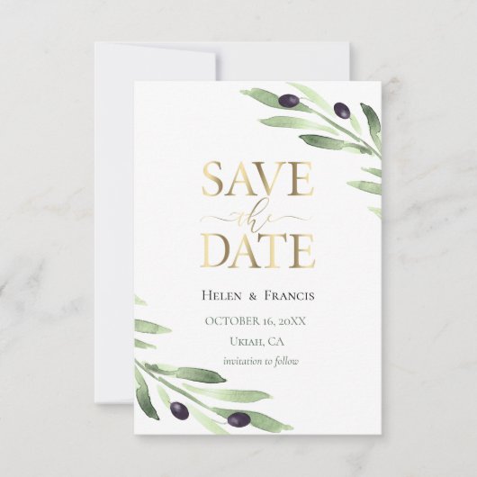 olijftak | behalve de datum van de uitnodiging (Voorkant)