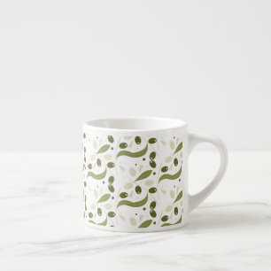 Olijftak Bladeren Patroon Ontwerp Espresso Kop