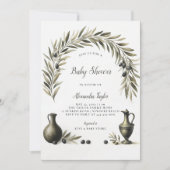 Olijftak Boho Arch Urns Neutraal Baby shower Kaart (Voorkant)