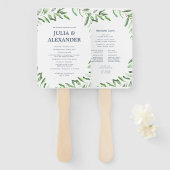 Olijftak Boho Garden Huwelijksprogramma Fan Handwaaier (Voorkant en achterkant)