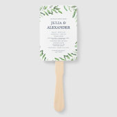 Olijftak Boho Garden Huwelijksprogramma Fan Handwaaier (Voorkant)