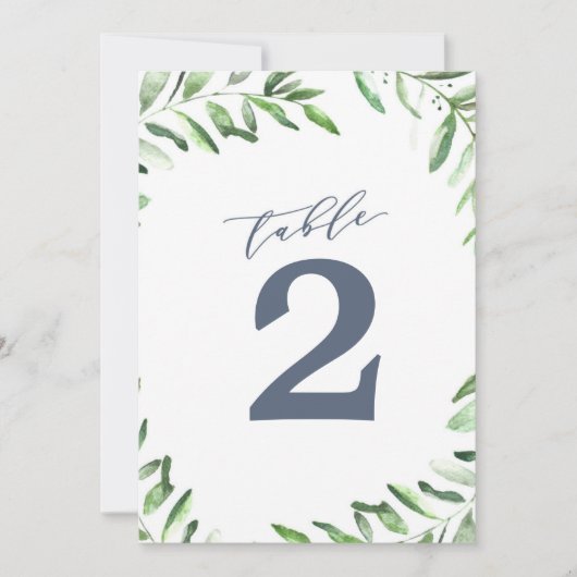 Olijftak Boho Tuin Tafel Nummer Kaart (Voorkant)