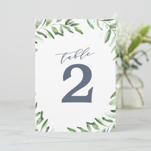 Olijftak Boho Tuin Tafel Nummer Kaart (Staand voorkant)