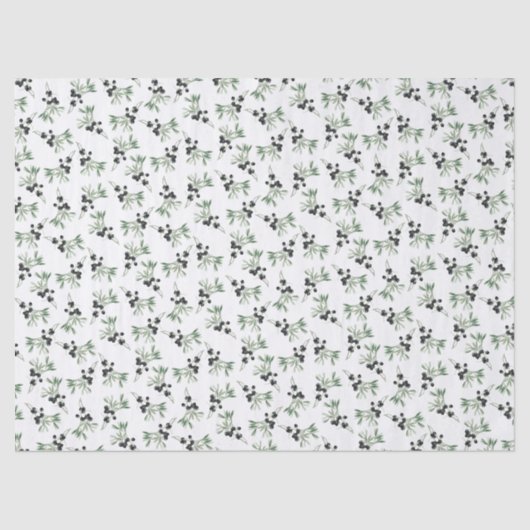 Olijftak Botanisch Eenvoudig Decoratief Patronen Tissuepapier (Voorkant)
