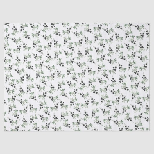 Olijftak Botanisch Eenvoudig Decoratief Patroon Tissuepapier (Voorkant)