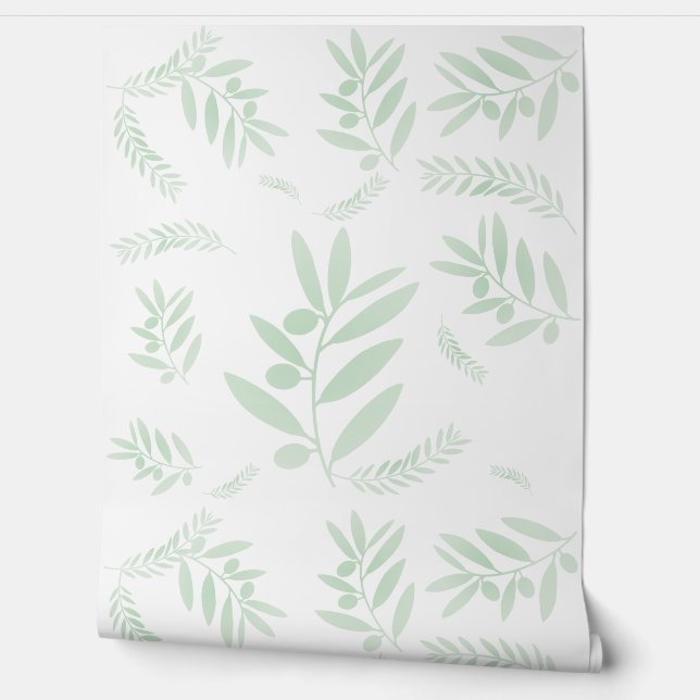 Olijftak Botanische Behang – Natuurlijk blad (Afrollen)