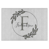 Olijftak Botanische Housewarming Monogram Snijplank (Voorkant)