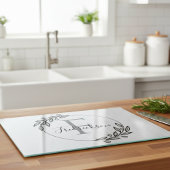 Olijftak Botanische Housewarming Monogram Snijplank