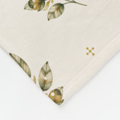 Olijftak botanische werpdeken fleece deken (Hoek)