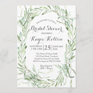 olijftak Bridal Shower Invitation Kaart