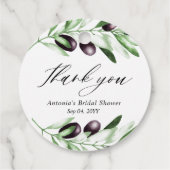 Olijftak Bruidsbruiloft Klassieke Ronde Sticker Bedankjes Labels (Achterkant)