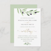 Olijftak bruiloft uitnodiging (Voorkant / Achterkant)